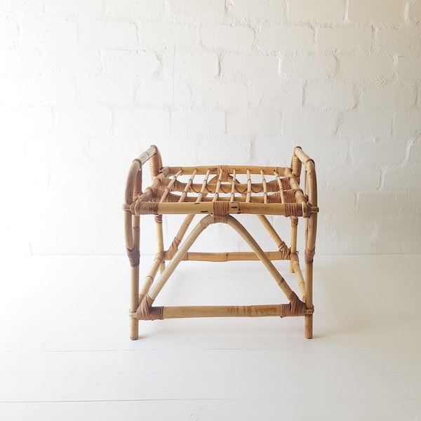 Square Cane Bamboo Stool